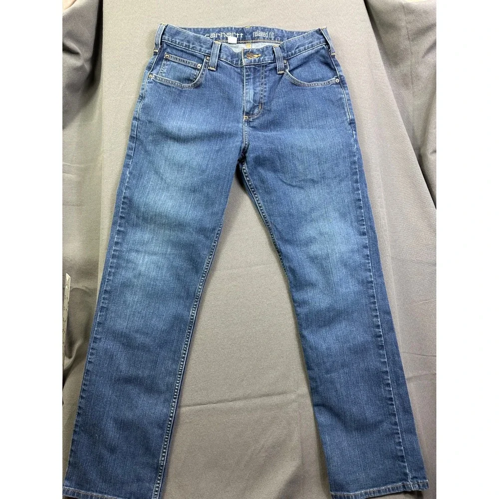Carhartt Relaxed Fit Straight Leg Jeans Men's 31x30 Medium Wash Blue Denim - Picture 3 of 14